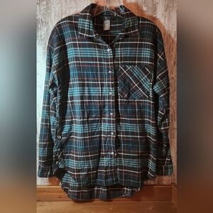 Mountain Hardwear Blue and Brown Plaid Button Down Shirt